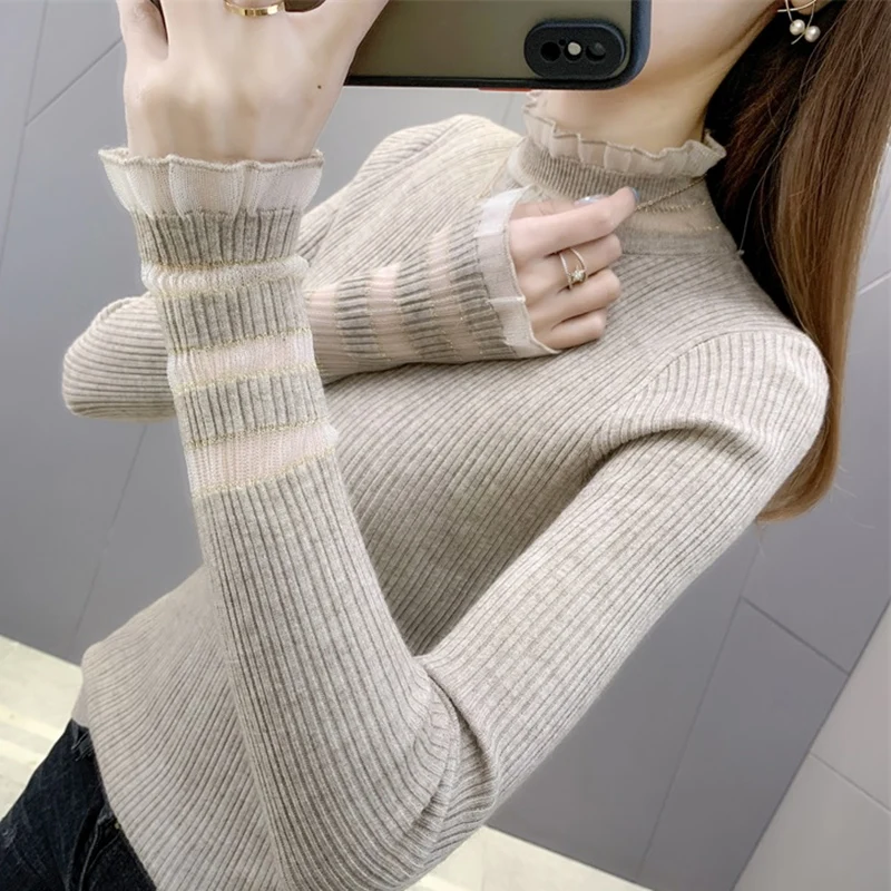 

Sweater Woman 2020 new autumn and winter long sleeves with a slim bottom blouse half turtleneck sweater XBA190-XBA192