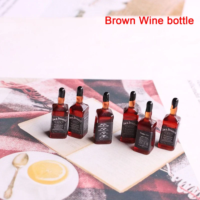 

1/12 Mini Resin Dollhouse Miniature Wine Bottles Dolls Drink Simulation Furniture Model Toys Dollhouse Accessories