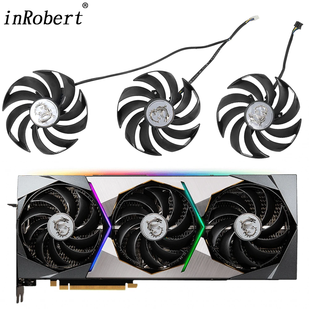 

New 95MM PLD10010B12HH GPU Cooler Fan Replacement For MSI GeForce RTX 3070 3070Ti 3080 3080Ti 3090 SUPRIM X Graphics Video Card