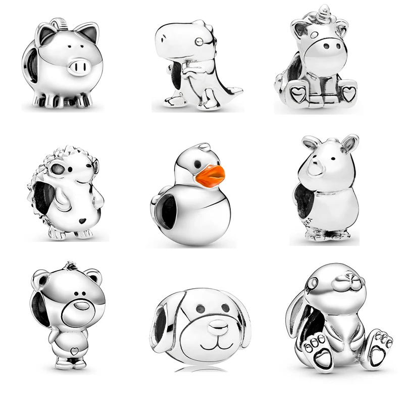 

2021 HOT Sterling Silver Animal Bead Luxury Bracelet Beadeds Fit Original Pandora Charms Plata De Ley 925 DIY Jewellry Gift