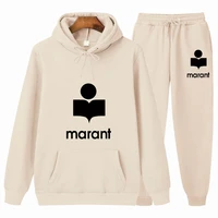 2021 spring autumn brand mens marant printing casual sets sweatshirts fashion pullover male long sleeve hoodiepants
