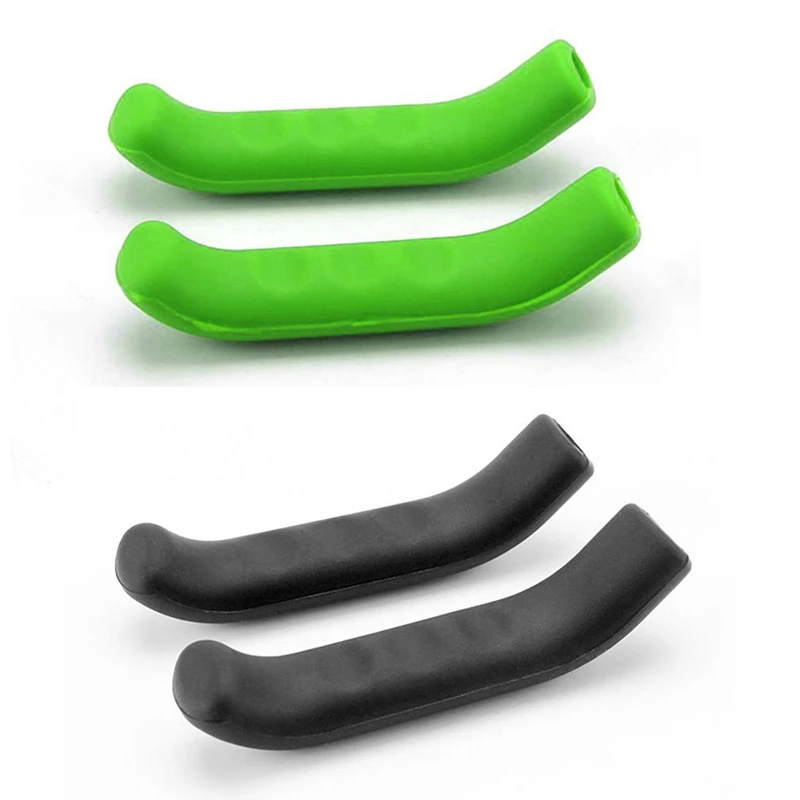 

2 Pair Brake Handle Silicone Sleeve Mountain Road Bike Dead Fly Universal Type Lever Protection Cover Bicycle Sets, Black & Gree