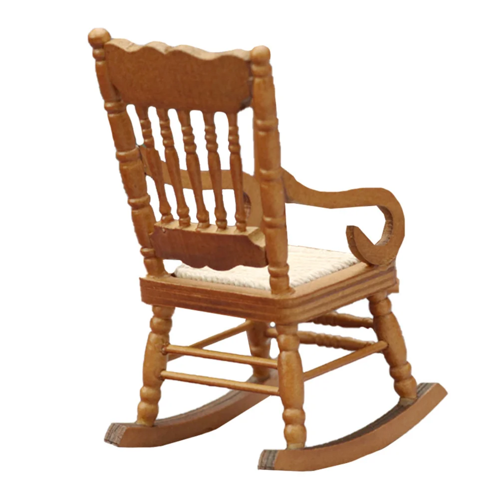 

1Pc Mini Chair Plaything Child Small Chair Model for Dolly House (Maroon)