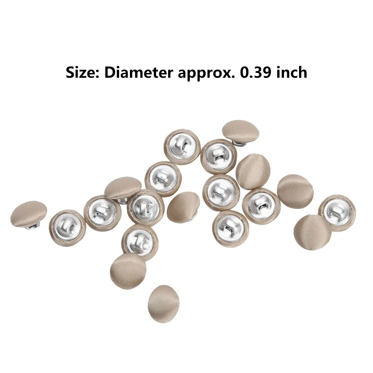 20 Buttons for Clothing Smooth Satin Covered Round Shank Button Mini Tuxedo Gown Decorative DIY Sewing Metal Button Accessories