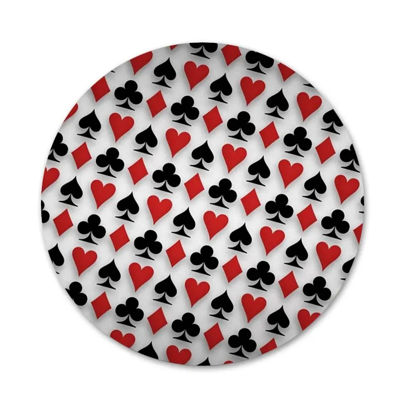

retro Poker Play Cards Game Icons Pins Badge Decoration Brooches Metal Badges For Backpack Decoration 58mm