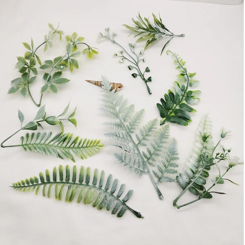 

1 pcs Artificial Leaves for Diy Mori Handmade Decoration Diy Plastic Grass Decorative Materials for Jungle Theme Wedding Parties