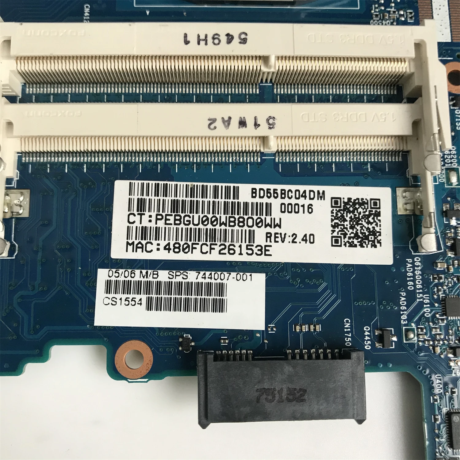 Материнская плата 744007-001 744007-501 744007-601 для HP ProBook 640 G1 материнская ноутбука