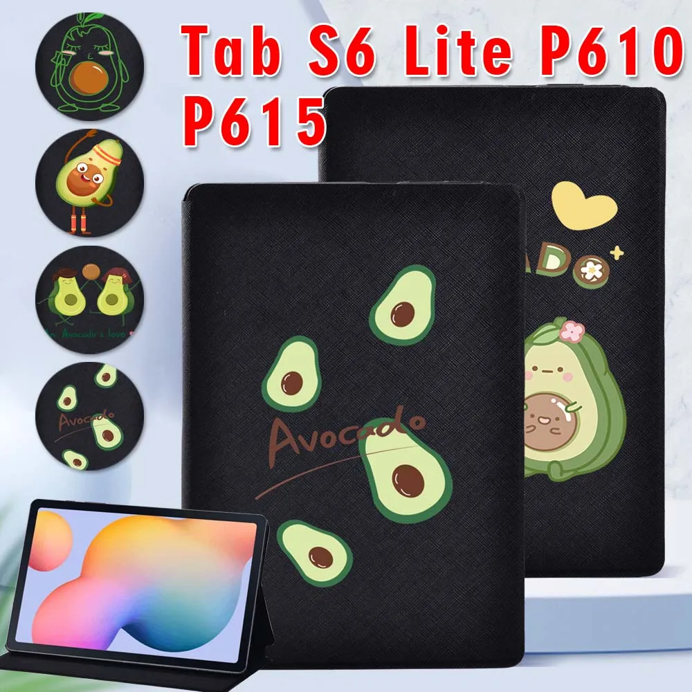 

Tablet Case for Samsung Galaxy Tab S6 Lite P610/P615 10.4" Protective Case Avocado Print Series Pattern + Free Stylus