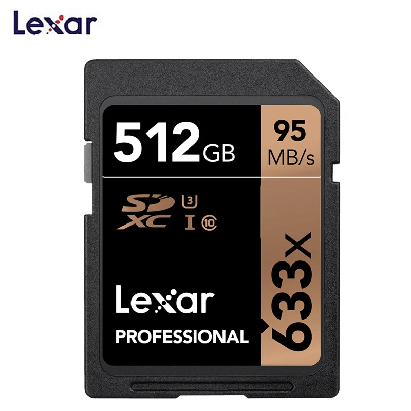 Профессиональные карты Lexar 633x512 ГБ SDXC карта памяти для камеры высокая скорость 512