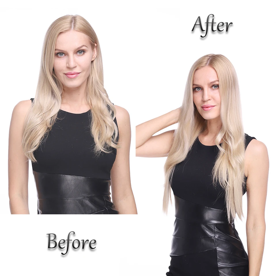 SNOILITE 20 ''синтетические 8 заколки для волос Расширение 3 шт./компл. длинные