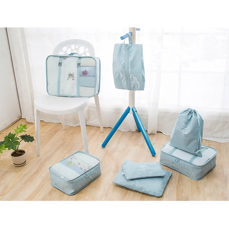 7 Travel Bags Waterproof Packing Compression Storage Bag Travel Insert Case Set Luggage Organizer Packing Cubes Mala De Viagem