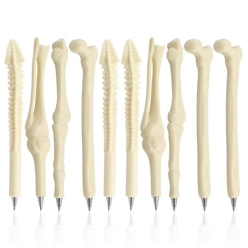 

Novelty Bone Shape Ballpoint Pens Finger Pen Stationery Crazy Gift for Nurse Doctor Student Realistic Halloween GK99