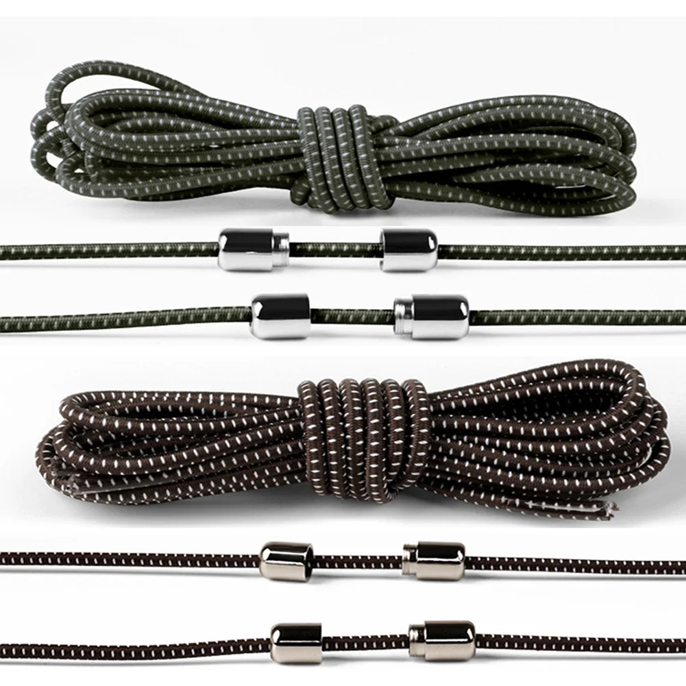 Новинка, 1 пара, унисекс, ленивые эластичные круглые шнурки для ботинок, без галстука, для детей, для взрослых, яркие цвета, 100 см, круглый металлический носок, шнурки
