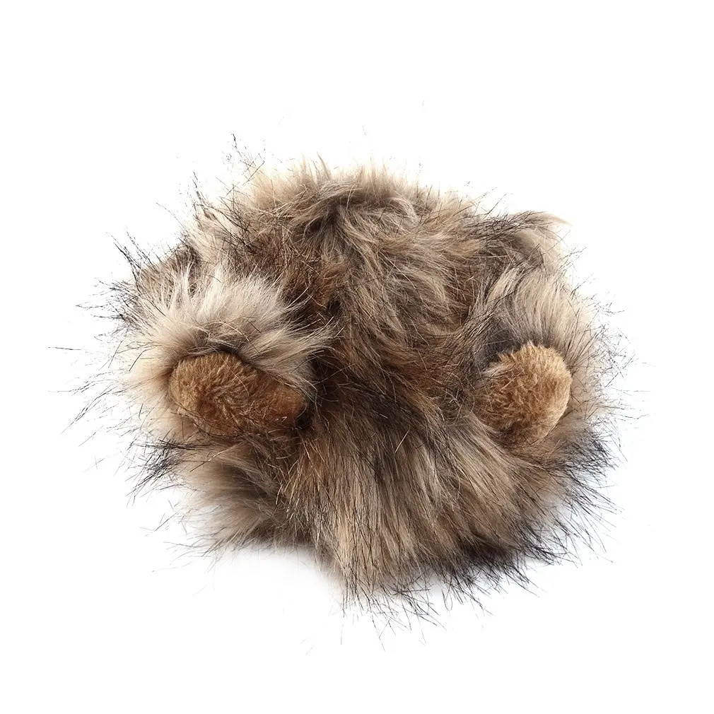 Забавный костюм милого кота косплей льва грива парик шляпа для кошки Хэллоуин