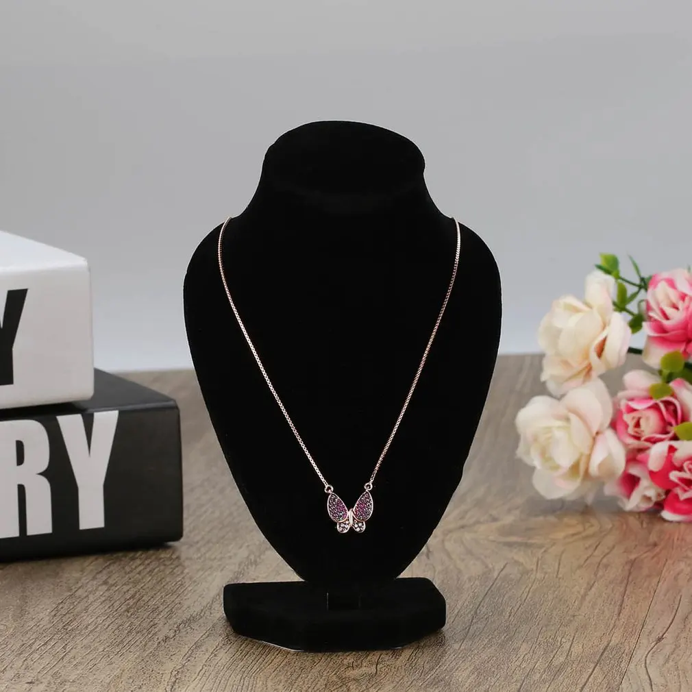 Black Velvet Necklace Pendant Jewelry Display Stand Holder Show Shelf Chain Earring Bust Organozer Showcase Rack |