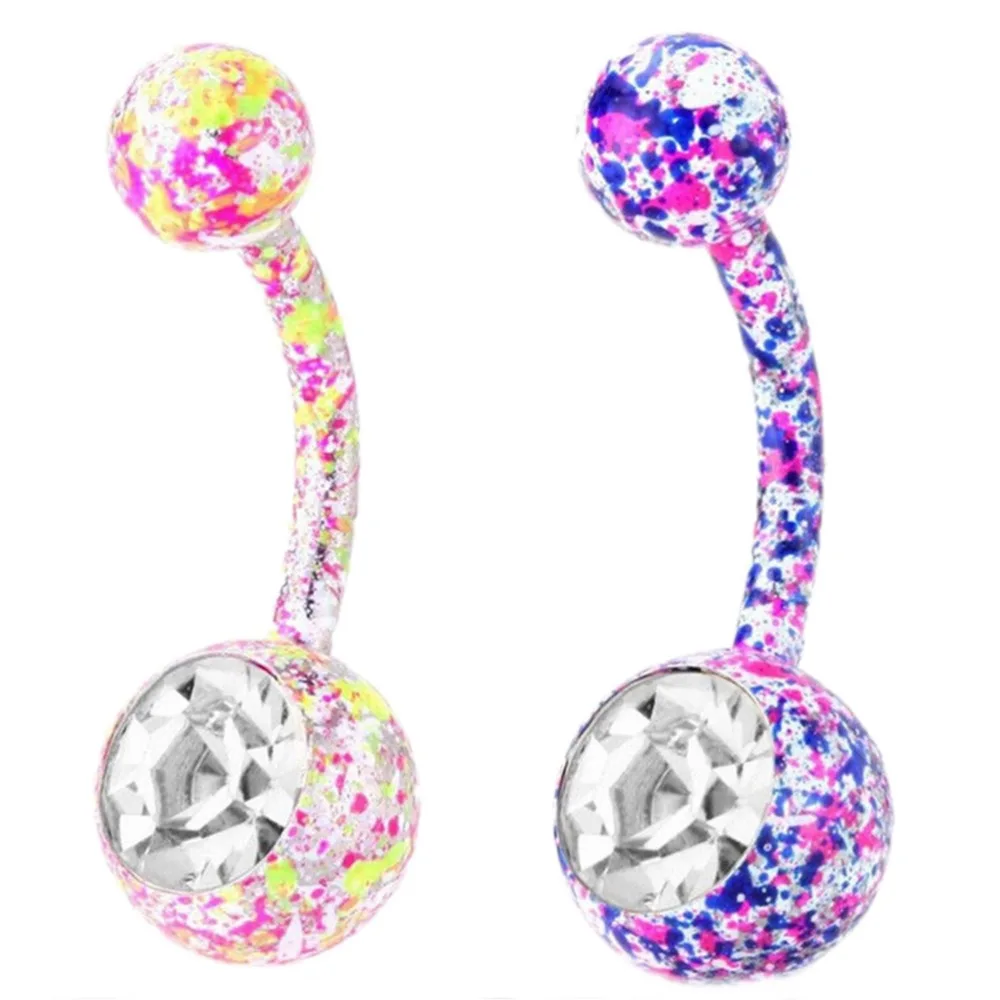 Несколько сексапильных болтающихся колец для живота Необычные пупковые шпильки