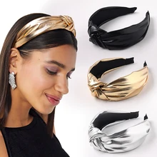 Tiaras de cabelo, preto, branco, pu, nó frontal, cor sólida, feminino, acessórios para cabelo, tiara, venda imperdível (3)