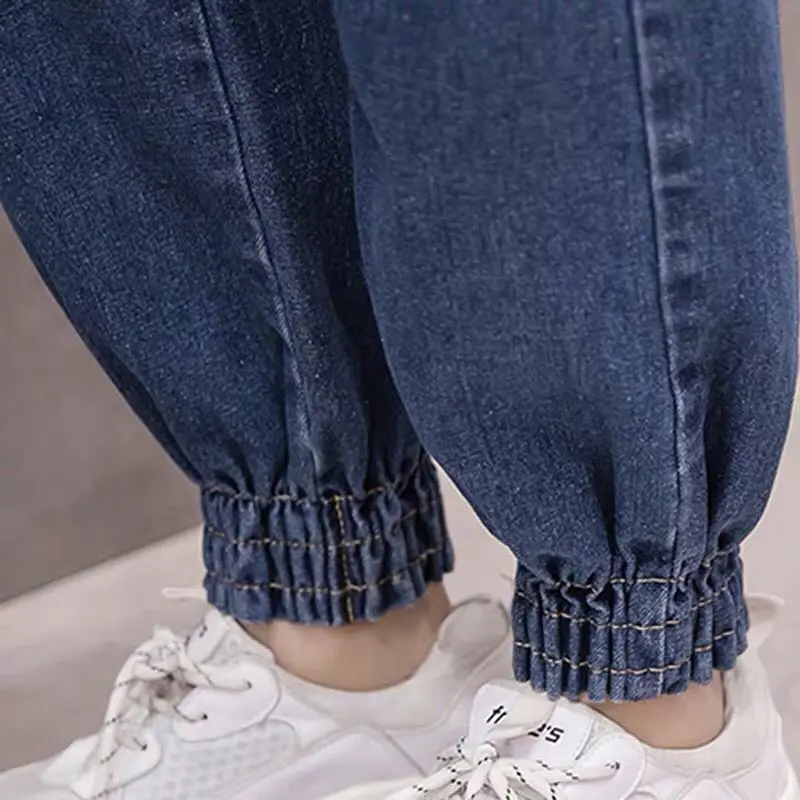 Женские джинсы с высокой талией облегающие брюки джеггинсы эластичным поясом