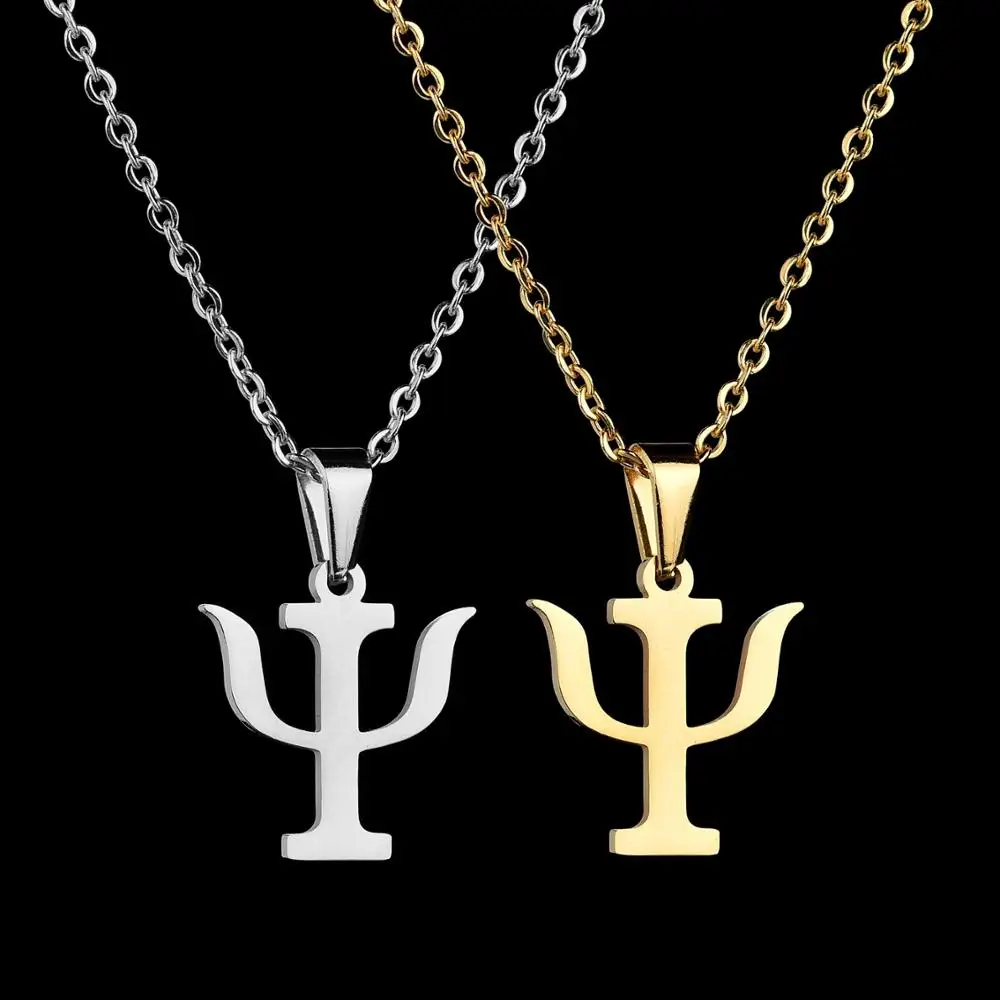 Ожерелье Goxijite с подвесками в виде букв символов PSI Для мужчин и женщин ожерелье из