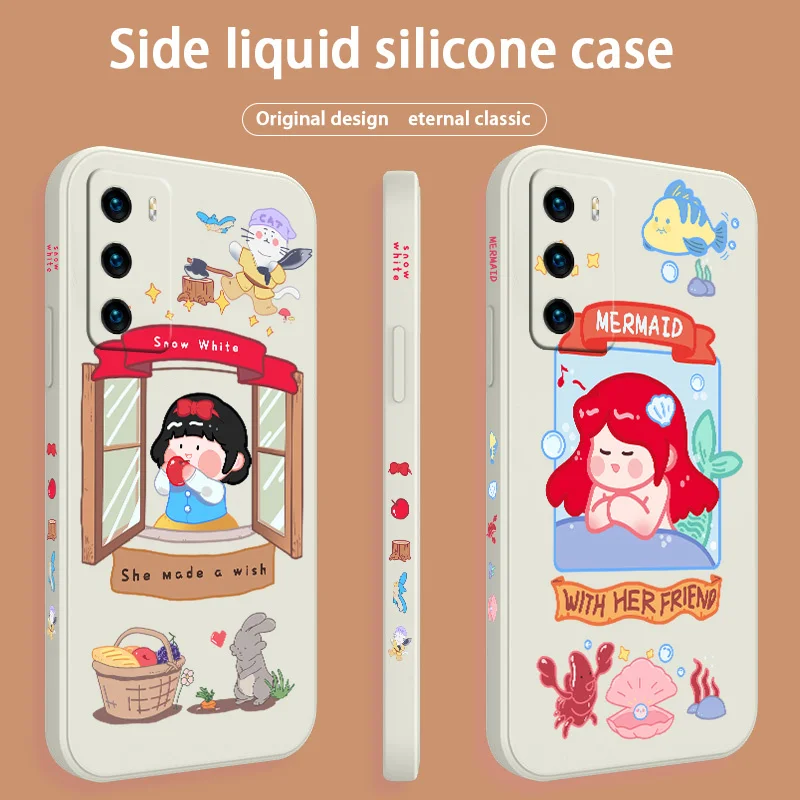 

Anime Ocean Princess Girl Phone Case For Huawei P40 P40Lite P30 P20 Mate 40 40Pro 30 20 Pro Lite P Smart 2021 Y7a Cover