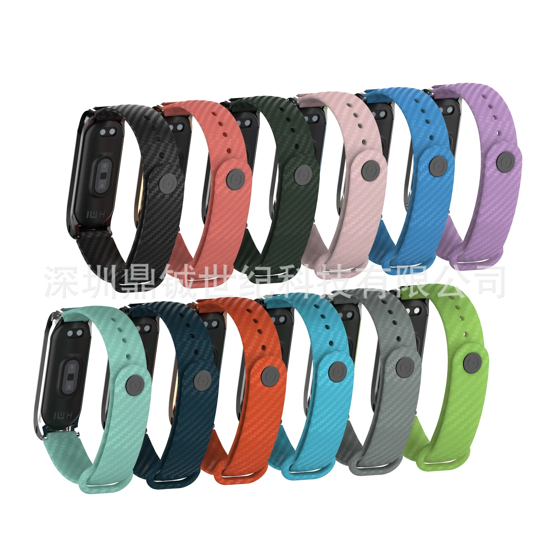 Высококачественный ремешок для Mi Band 4 из мягкого силикона и углеродного волокна