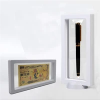 new double side visible plastic dispaly frame for gold foil banknote pen jewelry transparent display stand house decoration