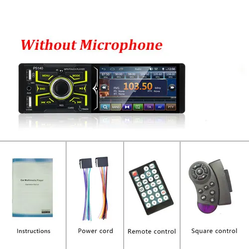Without Microphone Автомагнитолы Camecho 4,1 дюймов Авторадио с сенсорным экраном Bluetooth Авто Аудио Стерео FM USB SD один Din микрофон универсальный автомобильный стерео - Цвет: Without Microphone
