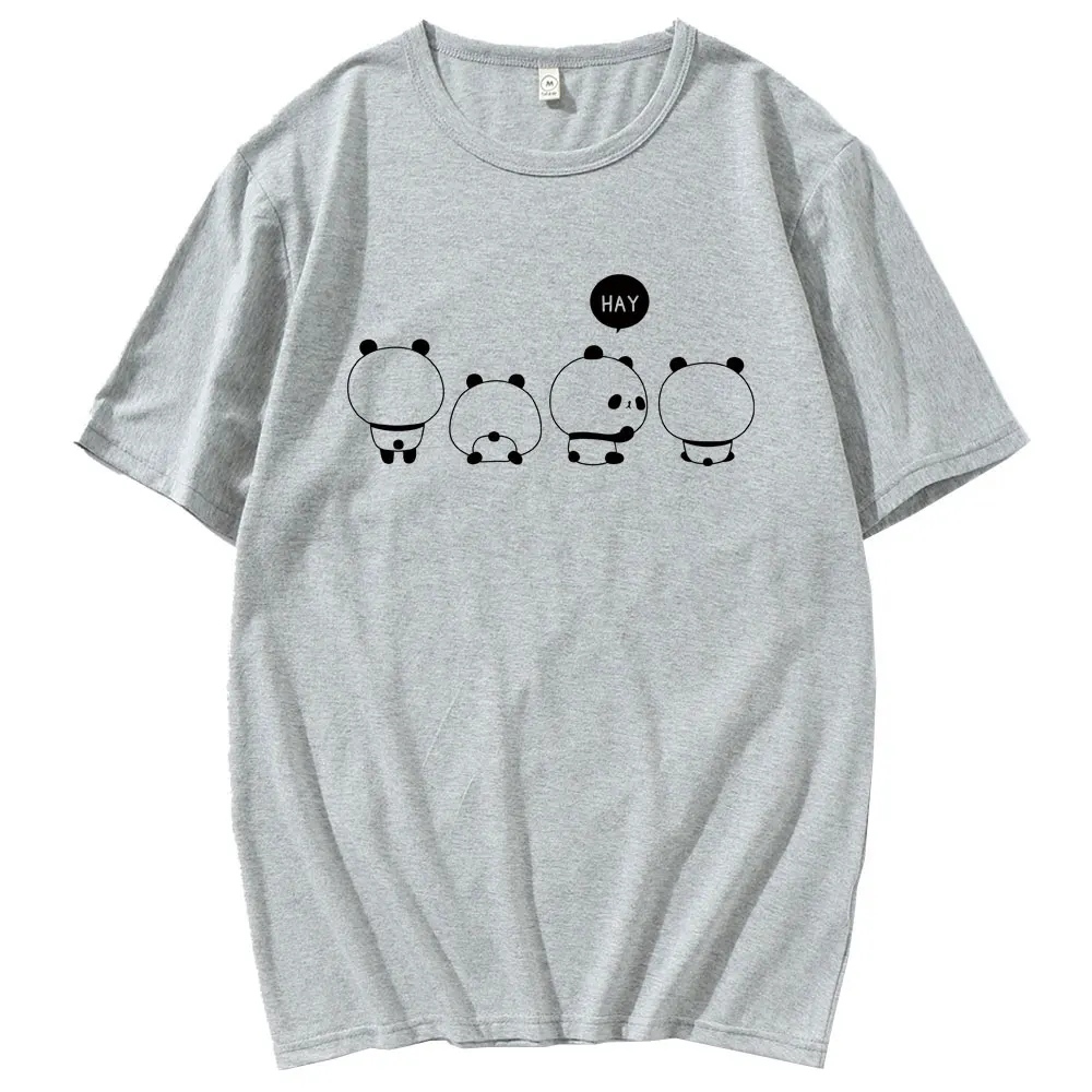 

Men Women T Shirt 2021 New Harajuku Panda Print O-Neck T Shirt 100% Cotton Female Causal Tshirt Short Sleeve Top Tee Men's