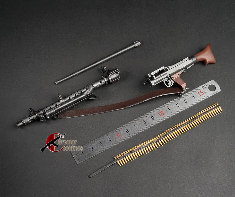 Модель оружия Второй мировой войны MG34 масштаб 1/6 оружие солдата 20 см пластиковая
