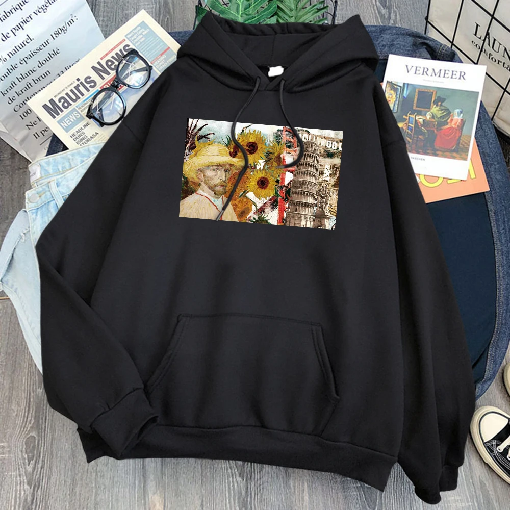 

Sonnenblumen Malerei Sweatshirts Frauen Oversize Casual Gothic Kleidung Harajuku Cartoon Kawaii Hoodie Winter Fleece Sweatshirt