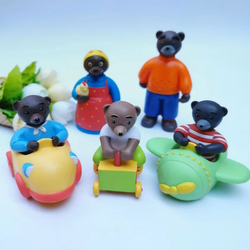 5 шт./лот милый мультяшный аниме Маленький коричневый медведь семья мама папа с