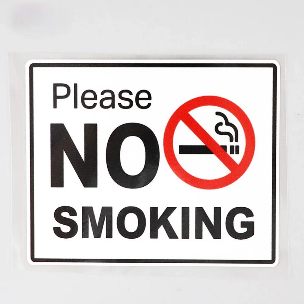 

12x10CM Fashion Please No Smoking Warning Decal PVC Car Sticker