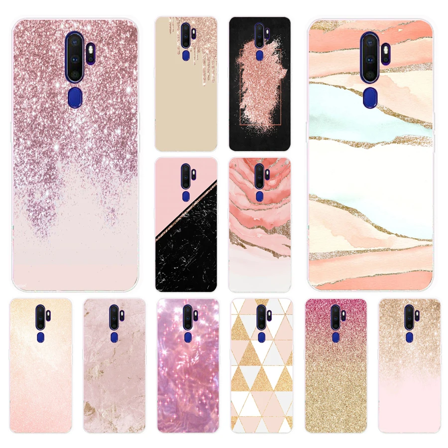 19AS Блестящий розовый Золотой Мягкий силиконовый чехол-накладка для OPPO A5 A9 2020 A1K A5S A7 AX7 A11X чехол