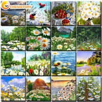 chenistory landscape diy painting by numbers modern wall art picture acrylic coloring flower paint on canvas for home decors art