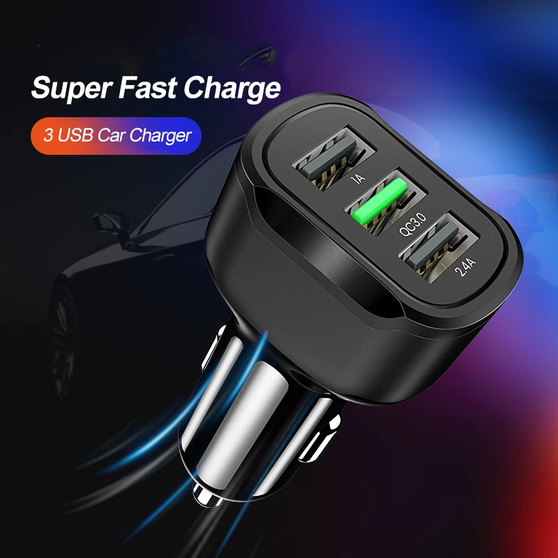 Автомобильное зарядное устройство с 3 USB портами 35 Вт QC 0 4 0|Зарядные устройства