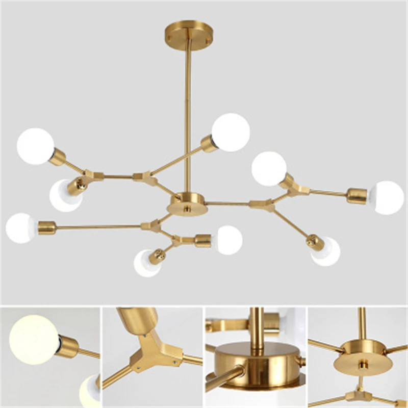 

Nordic Post-modern Chandelier Creative Simple Living Room Lighting Branch Magic Bean Chandelier Free Shipping LED Bulbs Metal AC