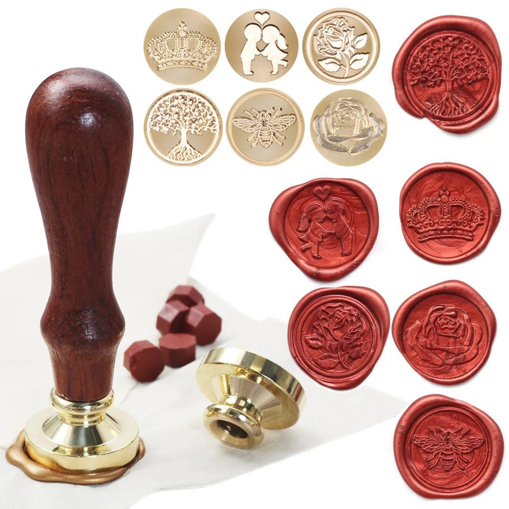 Восковая печать набор с инициалами восьмиугольным восковым набором латунная