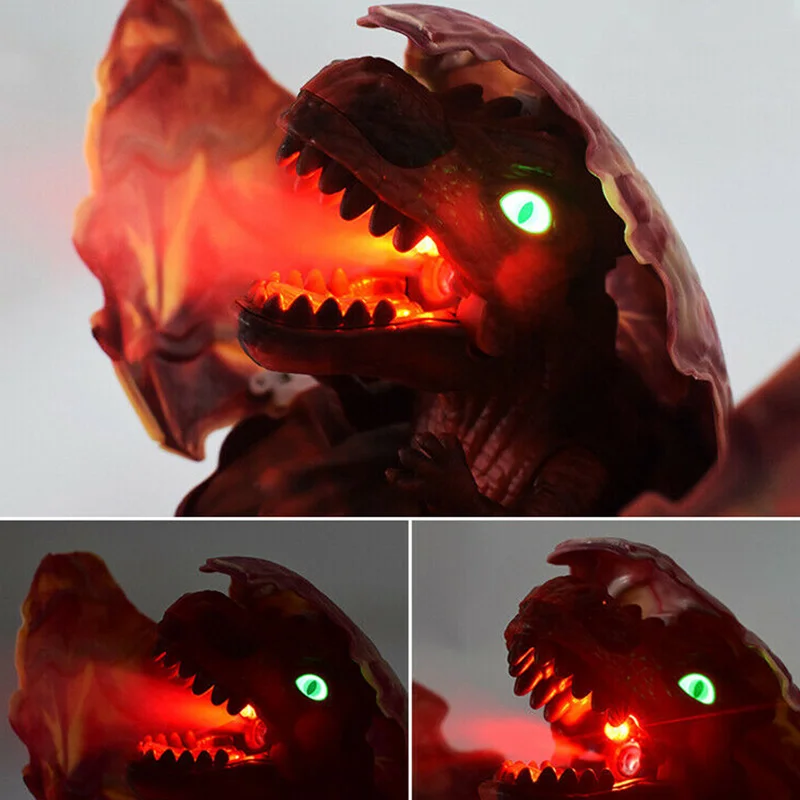 

New Voice Control Light Simulation Hatching Spray Dinosaur Egg Christmas Toys for Kids