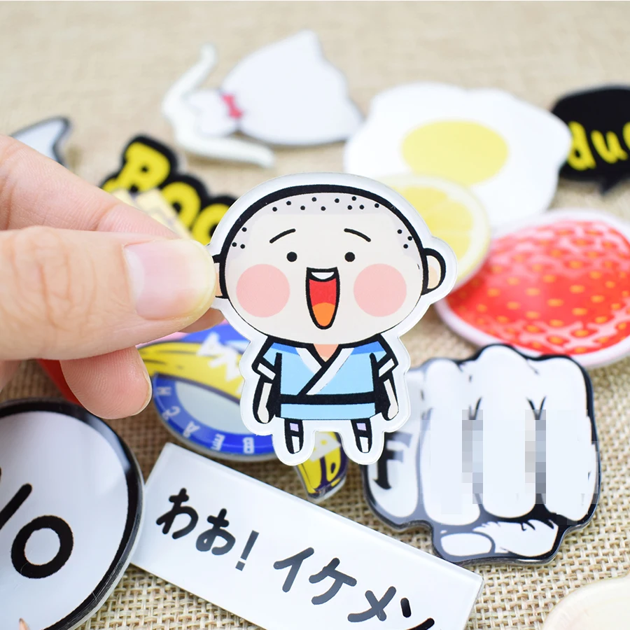 Модные милые аниме мультфильмы одежда акриловые значки заколки для одежды