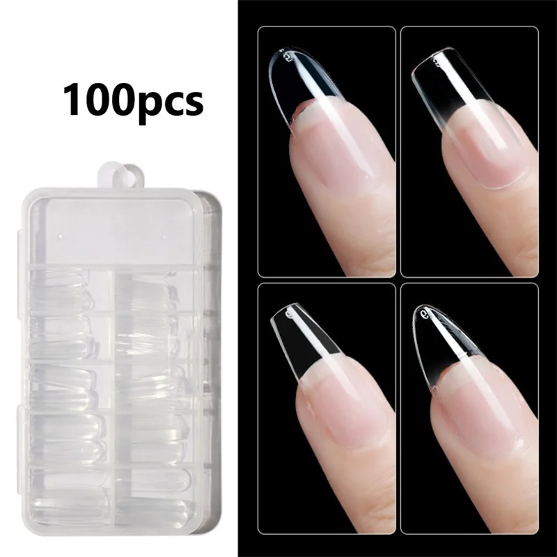 Square False Nail Tips Full Cover Luxury Gel Press Nails Manicure Salon Supply