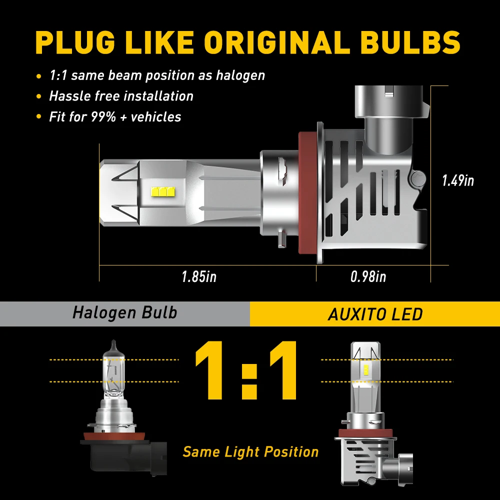 2x 12000LM H7 LED H4 H11 H8 9005 9006 H9 HB3 HB4 Canbus Headlight Bulb For Honda Civic Accord Crv Fit Car Light 30W 6500K | Автомобили и