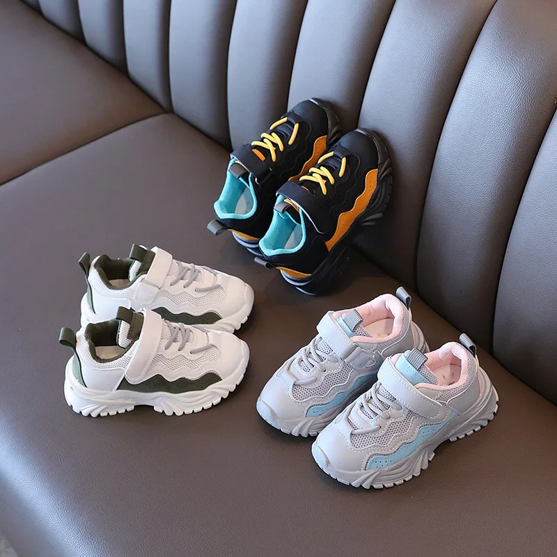 

2022 New Children Sneakers Air-mesh Baby Non-slip Soft Sole Casual Boys and Girls Sports Shoes Non-slip Breathable Hot 21-30