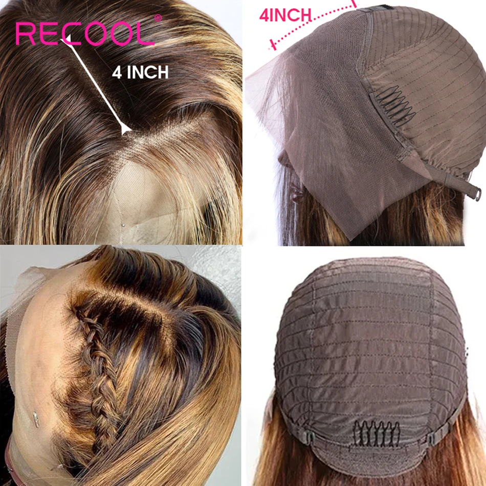 Recool Мёд блондинка изюминка парики 13x4 эффектом деграде (переход от темного к