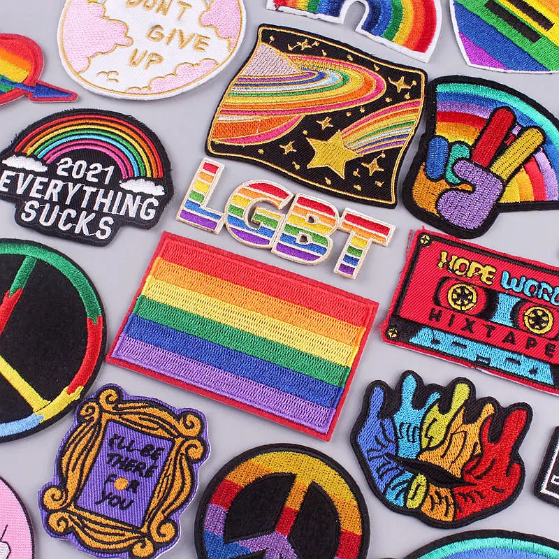 Нашивки в радужную полоску на одежду ЛГБТ аксессуары одежда термоклейкие