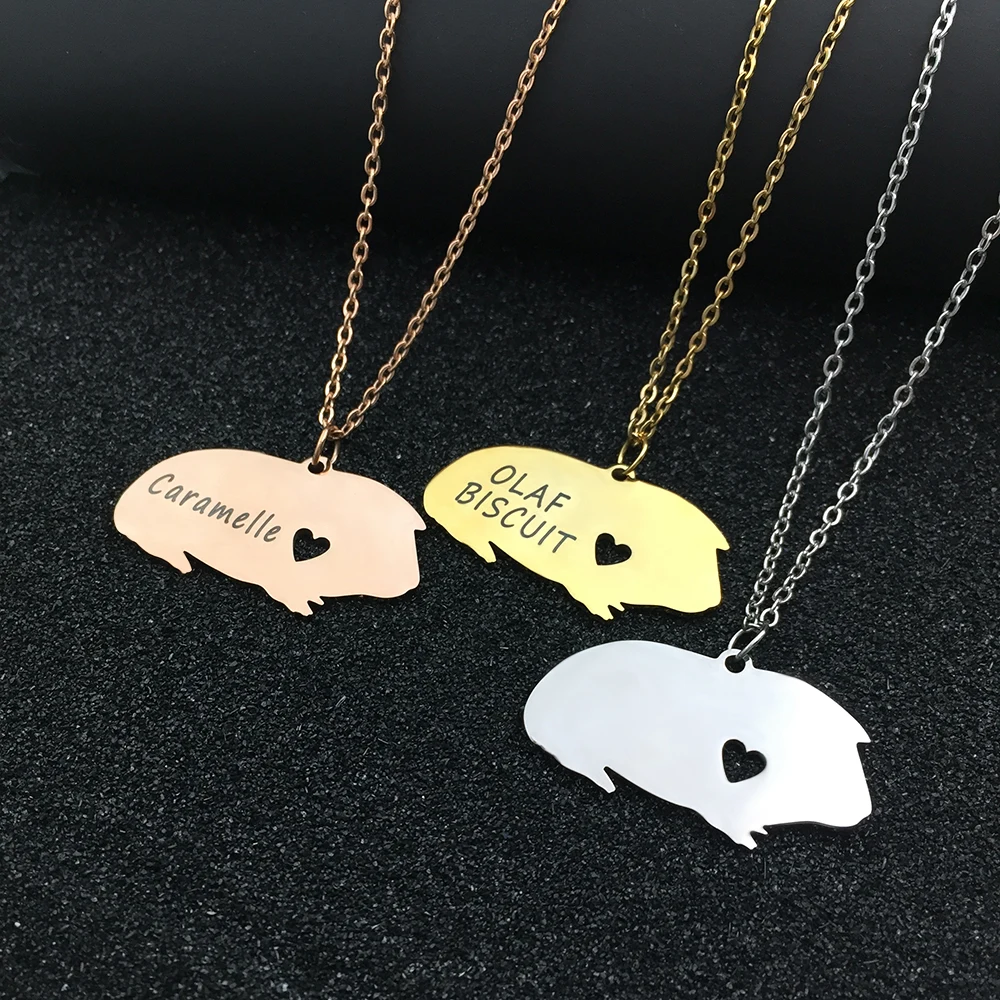 

Personalized Guinea Pig Necklace Guinea Pig Gift Cute Pet Unique Gifts Jewelry Animal Pendant Dropship Accepted YP6059