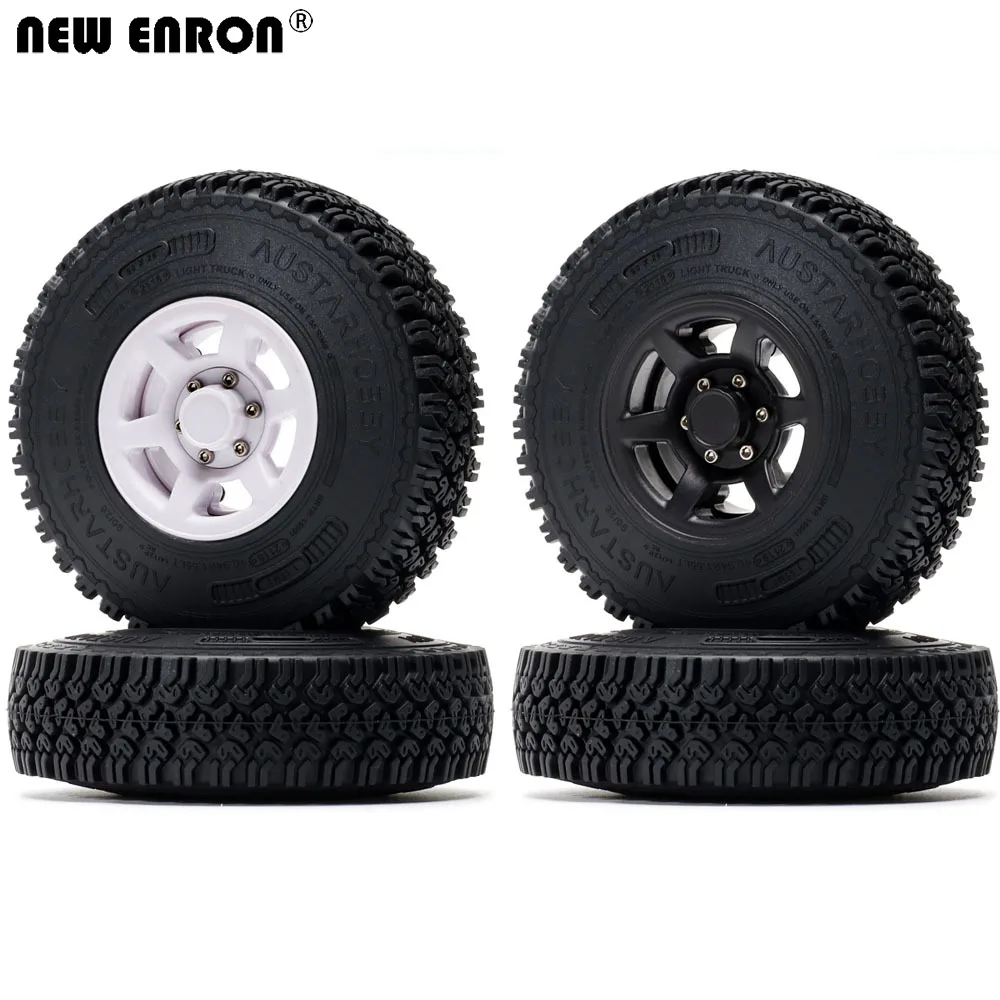 

NEW ENRON 1.55inch Plastic Wheel Rims & 90mm Rubber Tyre Tires 4P For RC 1:10 Rock Crawler Car AXIAL D90 CC01 LC70 Jinmy 90069