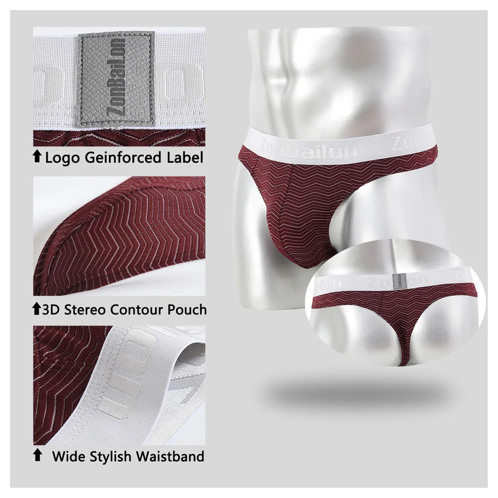 Underwear Thong Lingerie Stretch Men Sexy Bikini Panties Briefs Low-Waist Breathable Men's