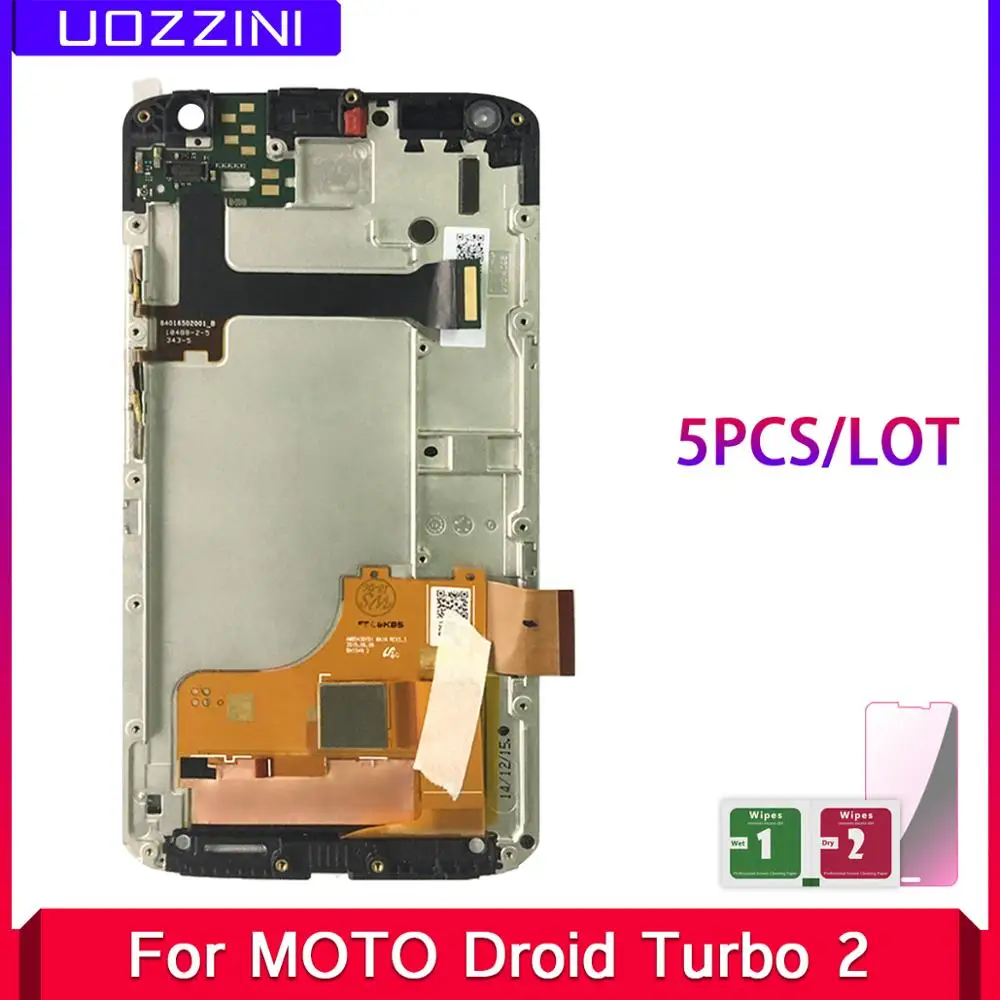 5 шт. ЖК дисплей для Motorola Moto Droid Turbo 2 XT1580 XT1581 XT1585 lcd кодирующий преобразователь