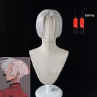 Токийский парик для косплея изана Курокава, термостойкие короткие серебристые и белые, с шапочкой, реквизит для волос