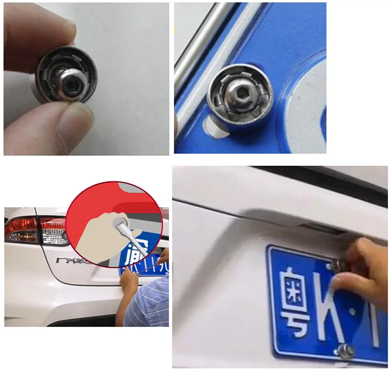 Набор хромированных автомобильных модифицированных противоугонных винтов